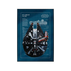 Wall Display Frame Compatible with Lego® Star Wars™ Millennium Falcon™ 75389 Style A - brkox