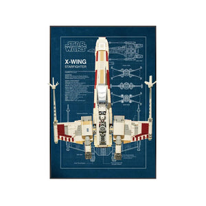 Wall Display Frame Compatible with LEGO® Star Wars™ T - 65 X - Wing 75355 Style A - brkox