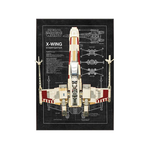 Wall Display Frame Compatible with LEGO® Star Wars™ T - 65 X - Wing 75355 Style B - brkox