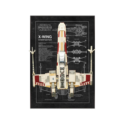 Wall Display Frame Compatible with LEGO® Star Wars™ T - 65 X - Wing 75355 Style B - brkox