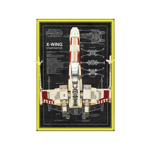 Wall Display Frame Compatible with LEGO® Star Wars™ X-Wing Starfighter™ 75355 Style A