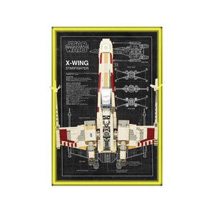 Wall Display Frame Compatible with LEGO® Star Wars™ T - 65 X - Wing 75355 Style B - brkox