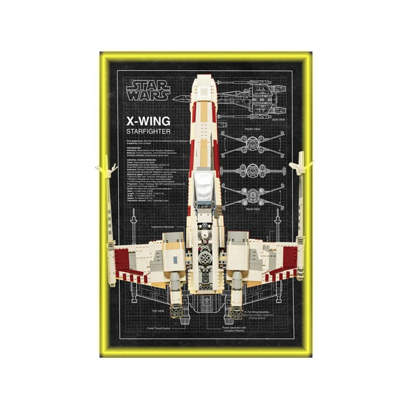 Wall Display Frame Compatible with LEGO® Star Wars™ T - 65 X - Wing 75355 Style B - brkox