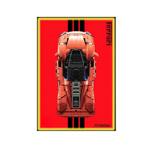 Wall Display Frame Compatible with LEGO® Technic™ Ferrari Daytona SP3 42143 Style A - brickzonehub
