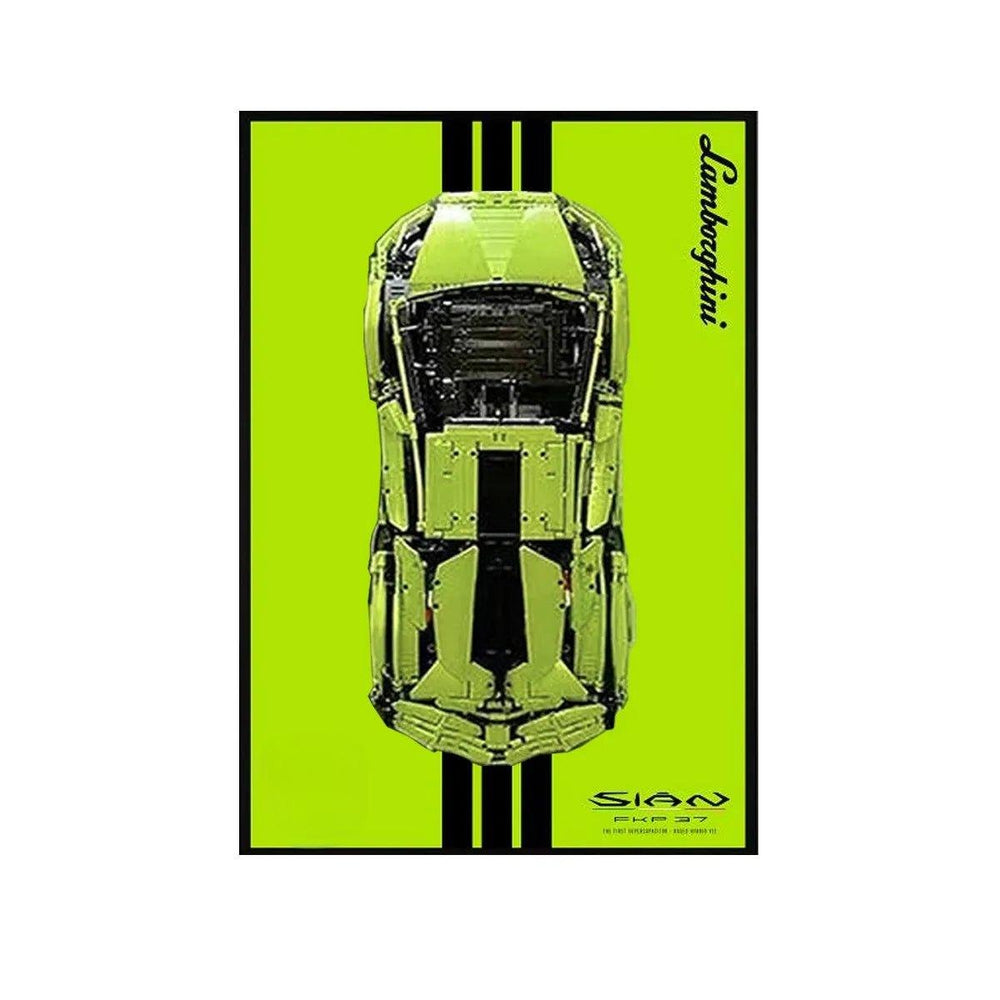 Wall Mount Display Frame Compatible with LEGO® Lamborghini Sian 42115 Style A