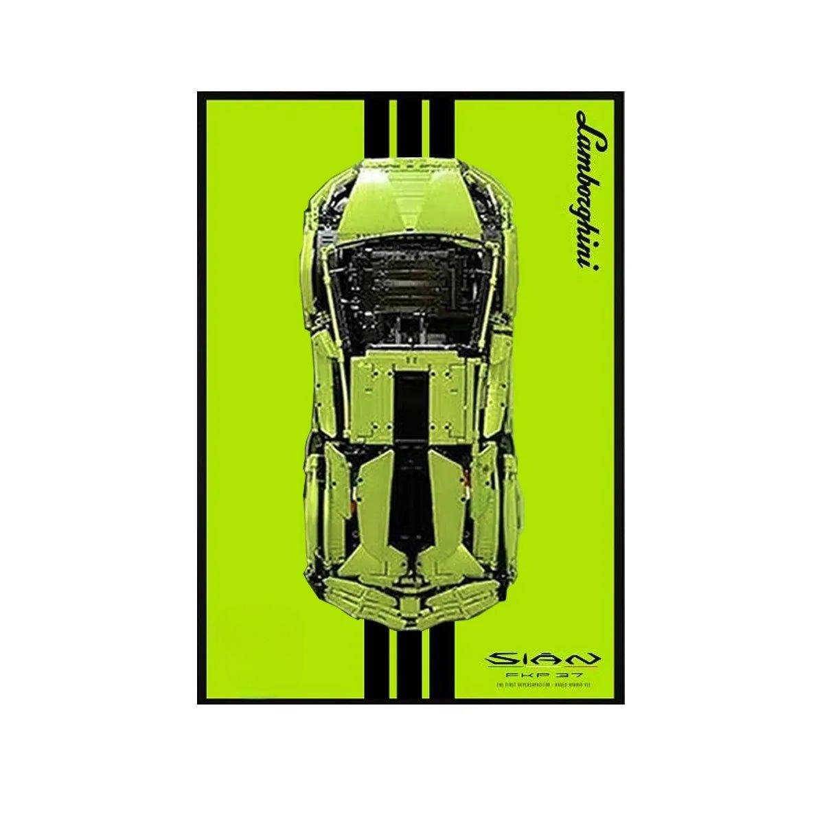 Wall Mount Display Frame Compatible with LEGO® Lamborghini Sian 42115 Style A