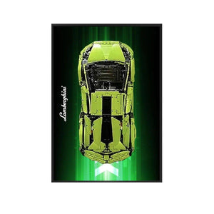 Wall Display Frame for LEGO® Technic™ Lamborghini Sian FKP 37 42115 | Lime Surge