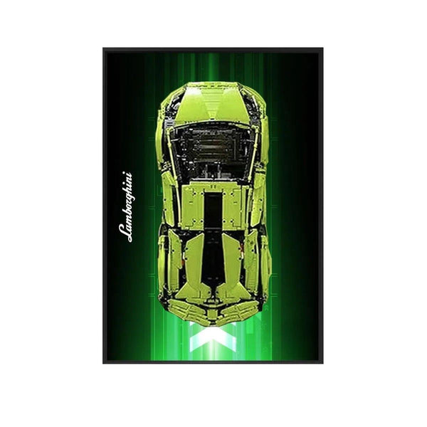 Wall Display Frame for LEGO® Technic™ Lamborghini Sian FKP 37 42115 | Lime Surge