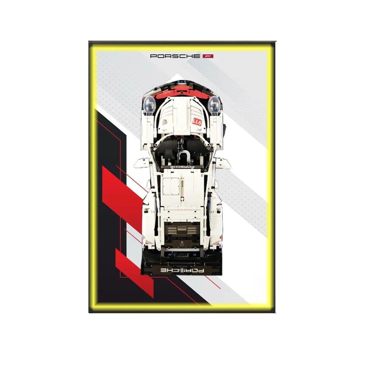 Wall Mount Display Frame Compatible with LEGO® Porsche 911 RSR 42096 Style B