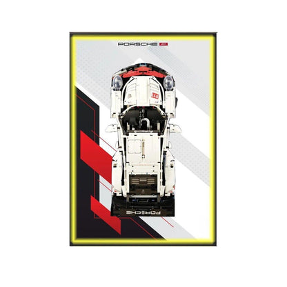 Wall Mount Display Frame Compatible with LEGO® Porsche 911 RSR 42096 Style B