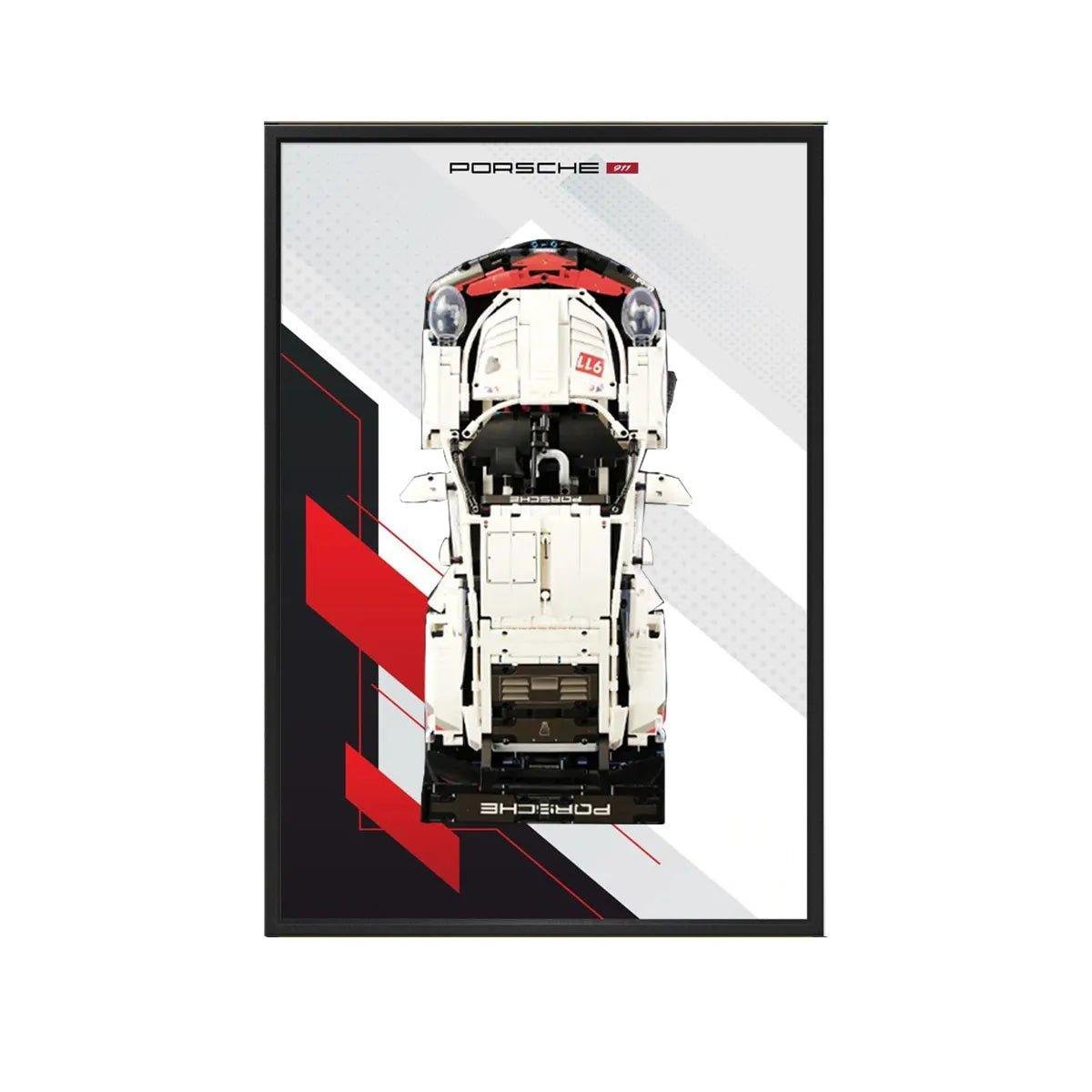 Wall Mount Display Frame Compatible with LEGO® Porsche 911 RSR 42096 Style B