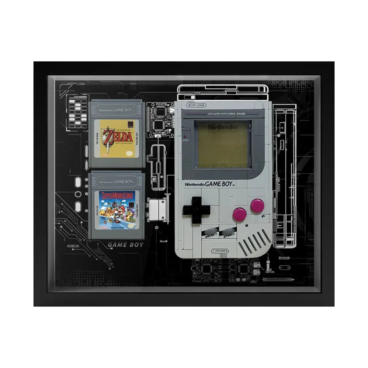 Wall - Mount Display Frame for Game Boy Console & Cartridges 72046 - brkox