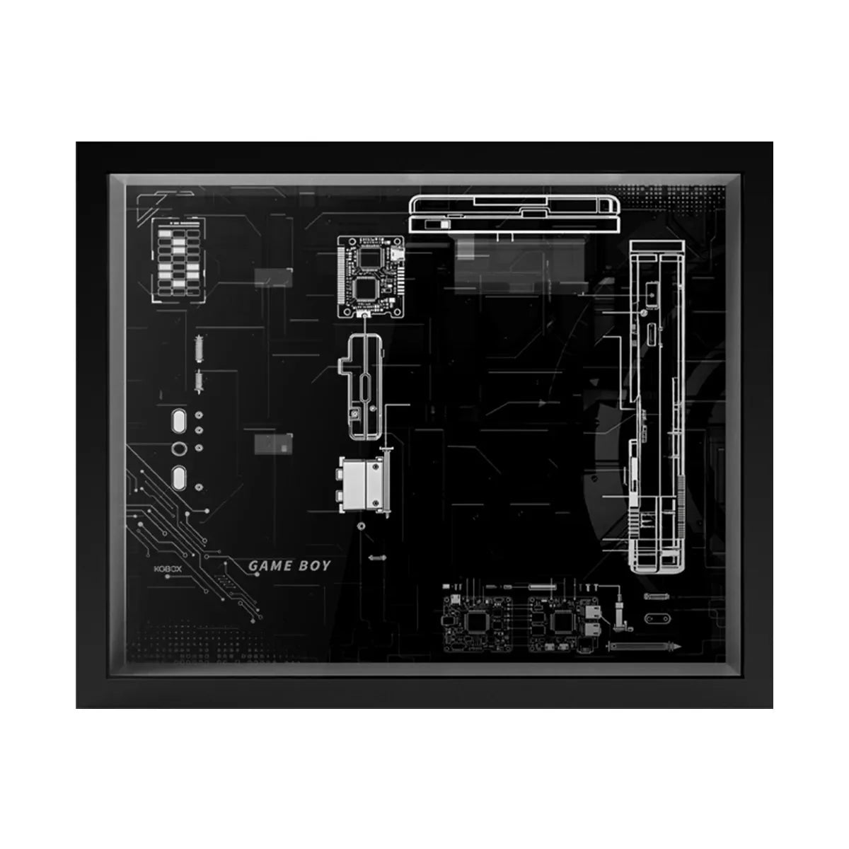 Wall - Mount Display Frame for Game Boy Console & Cartridges 72046 - brkox