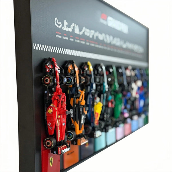 Wall - Mounted Display Frame Compatible with LEGO® Speed Champions F1 Series