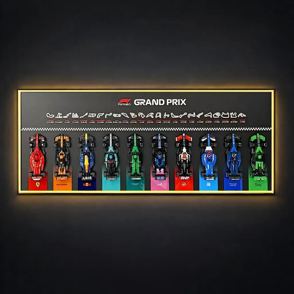 Wall - Mounted Display Frame Compatible with LEGO® Speed Champions F1 Series
